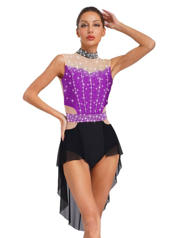 Women Lyrical Dance Dress Neck Sleeveless Backless thumb