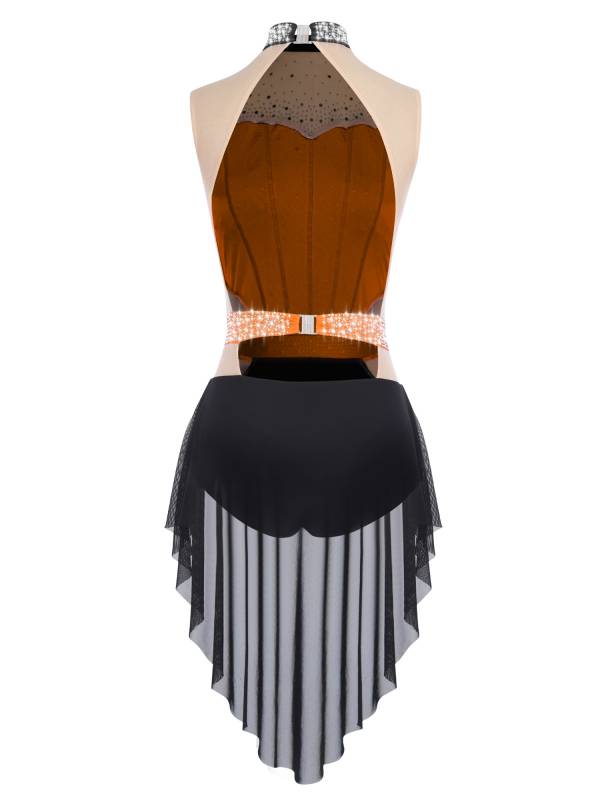 Women Lyrical Dance Dress Neck Sleeveless Backless thumb