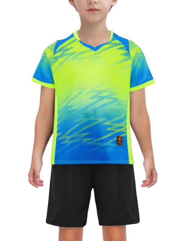 Boys 2-Piece Soccer Training Kit T-Shirt with Shorts for Practice & Play thumb