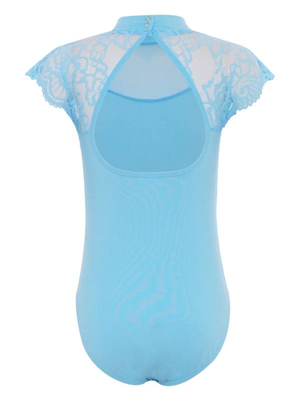 Girls Floral Lace Cap Sleeve Ballet Leotard for RAD Exams, Practice & Recitals thumb