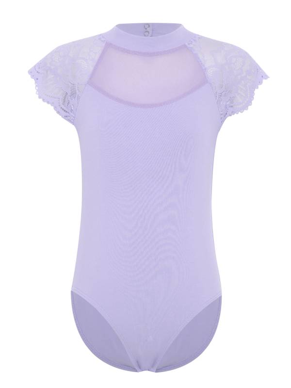 Girls Floral Lace Cap Sleeve Ballet Leotard for RAD Exams, Practice & Recitals thumb