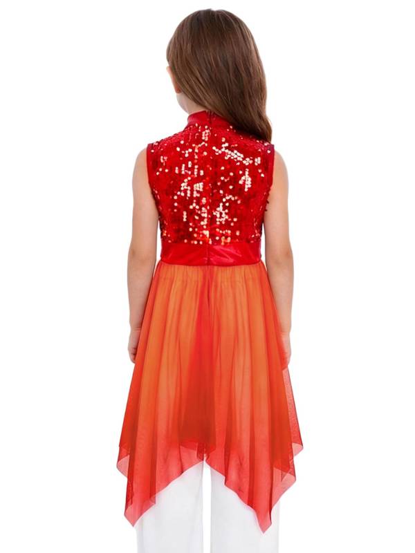 Girls Sequin Gradient Liturgical Worship Dance Dress Choir Robe Tunic thumb