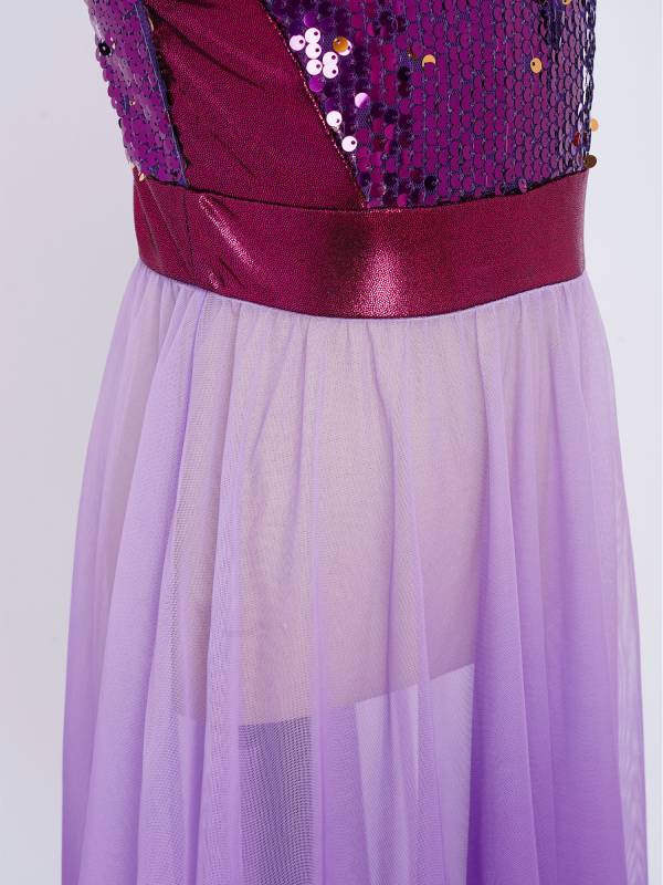 Girls Sequin Gradient Liturgical Worship Dance Dress Choir Robe Tunic thumb