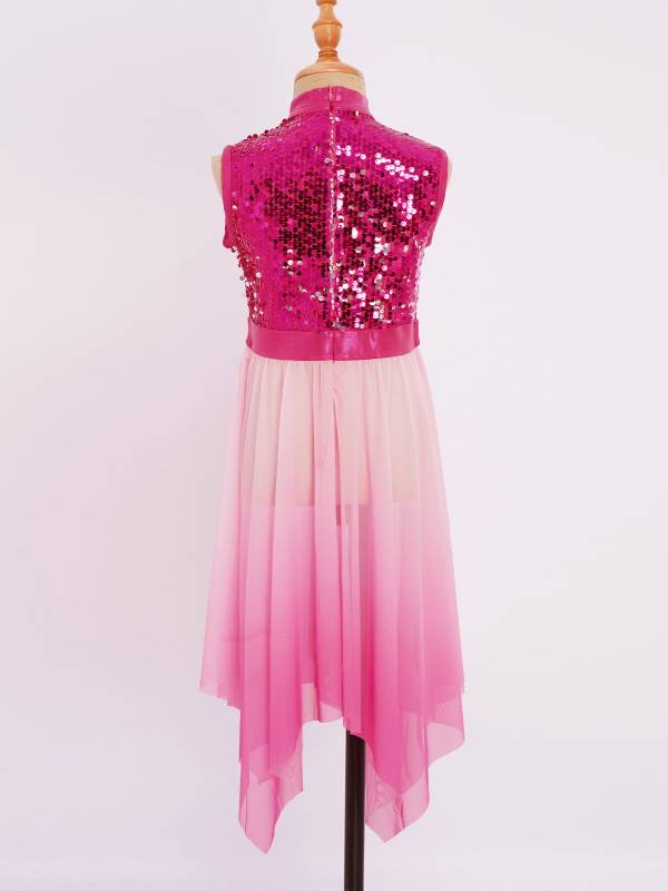Girls Sequin Gradient Liturgical Worship Dance Dress Choir Robe Tunic thumb