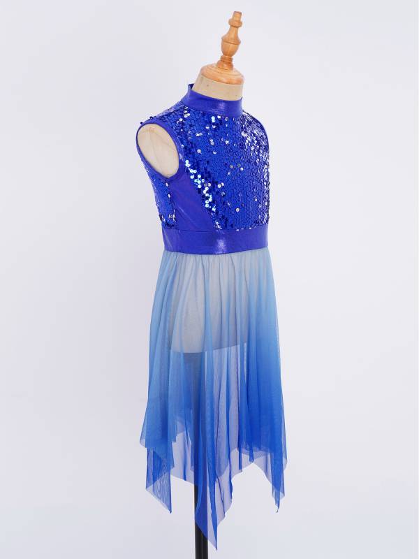 Girls Sequin Gradient Liturgical Worship Dance Dress Choir Robe Tunic thumb