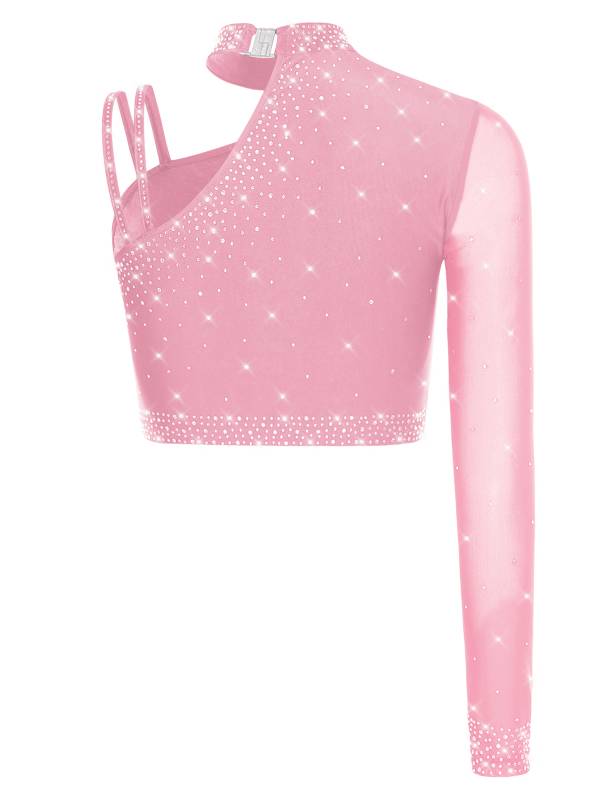 Womens Sparkle Feather Latin Dance OUtfit for Belly Dance, Cha-Cha & Tango thumb