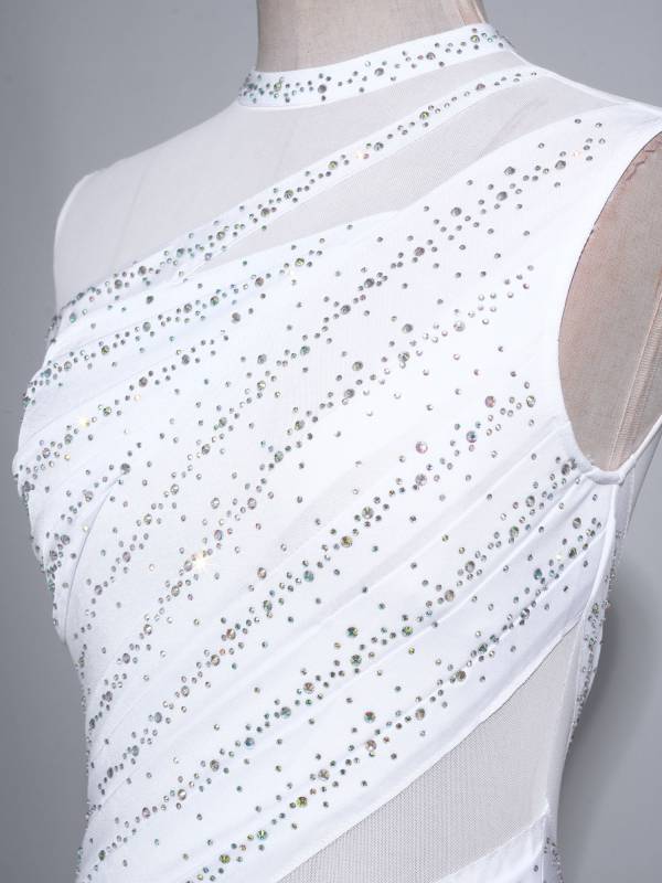 Women Sleeveless Figure Skating Dress Rhinestone Lyrical Dance Costume thumb