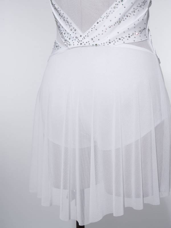Women Sleeveless Figure Skating Dress Rhinestone Lyrical Dance Costume thumb