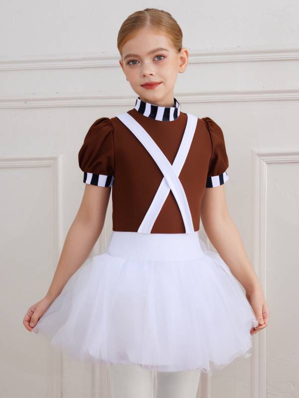 Girls Chocolate Factory Worker Halloween Costume Dress Oompa Loompa Outfits thumb
