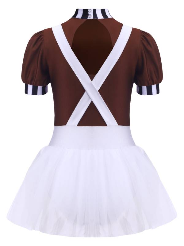 Girls Chocolate Factory Worker Halloween Costume Dress Oompa Loompa Outfits thumb