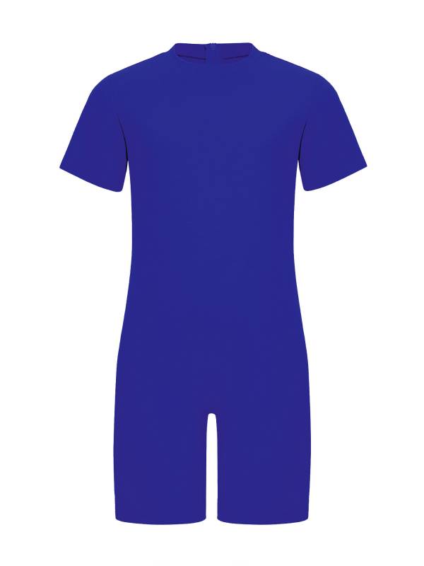 Kids Autism Sensory Jumpsuit Short Sleeve Back Zipper Adaptive Romper thumb