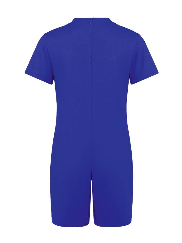 Kids Autism Sensory Jumpsuit Short Sleeve Back Zipper Adaptive Romper thumb