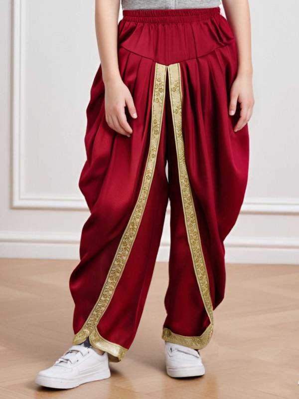 Boys Satin Dhoti Harem Pants Draped Baggy Costume for Halloween, Fancy Dress thumb