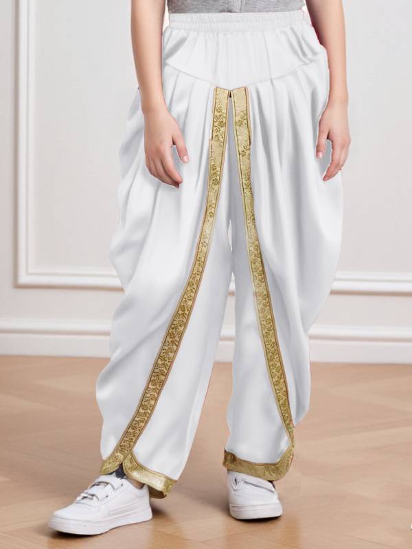Boys Satin Dhoti Harem Pants Draped Baggy Costume for Halloween, Fancy Dress thumb