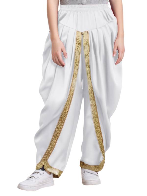Boys Satin Dhoti Harem Pants Draped Baggy Costume for Halloween, Fancy Dress thumb