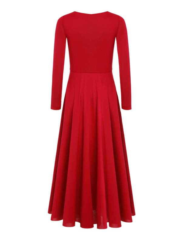 Girls Liturgical Dance Maxi Dress for for Church Choir & Lyrical Praise Dance thumb