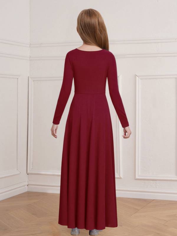 Girls Liturgical Dance Maxi Dress for for Church Choir & Lyrical Praise Dance thumb