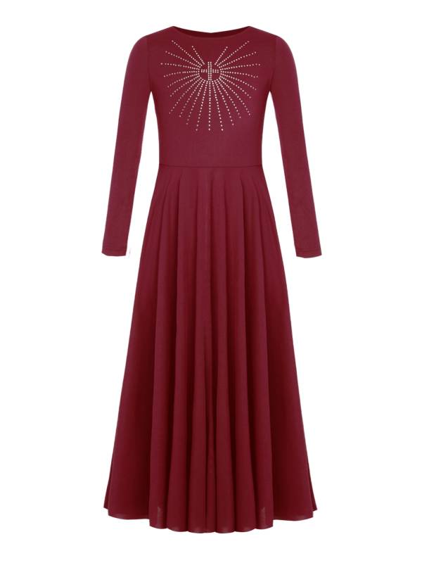 Girls Liturgical Dance Maxi Dress for for Church Choir & Lyrical Praise Dance thumb