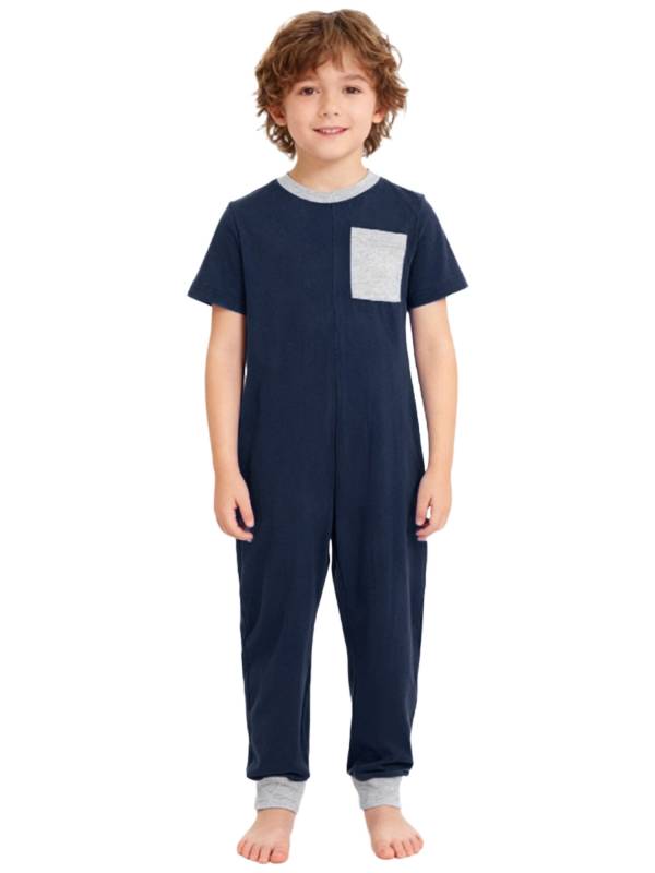 Boys Girls Short Sleeve Adaptive Jumpsuit Back Zipper Autism Sensory Clothes thumb