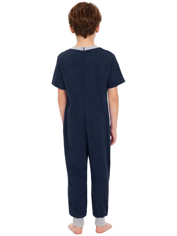 Boys Girls Short Sleeve Adaptive Jumpsuit Back Zipper Autism Sensory Clothes thumb