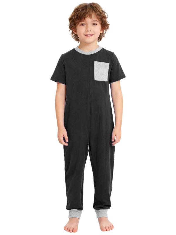 Boys Girls Short Sleeve Adaptive Jumpsuit Back Zipper Autism Sensory Clothes thumb