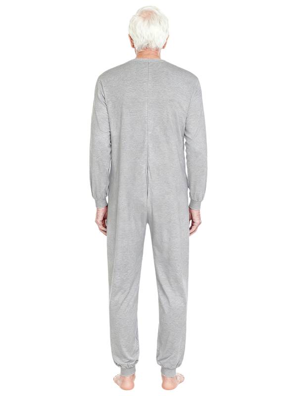 Unisex Anti-Strip Adaptive Jumpsuit Long Sleeve Back Zipper for Dementia thumb
