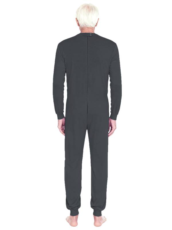 Unisex Anti-Strip Adaptive Jumpsuit Long Sleeve Back Zipper for Dementia thumb