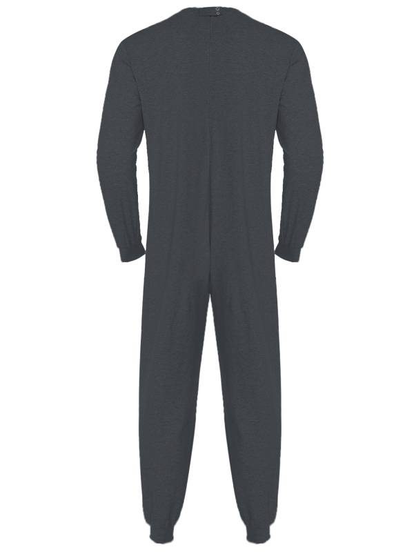 Unisex Anti-Strip Adaptive Jumpsuit Long Sleeve Back Zipper for Dementia thumb