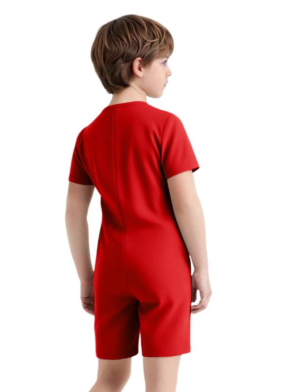 Kids Autism Sensory Jumpsuit Short Sleeve Back Zipper Adaptive Romper thumb
