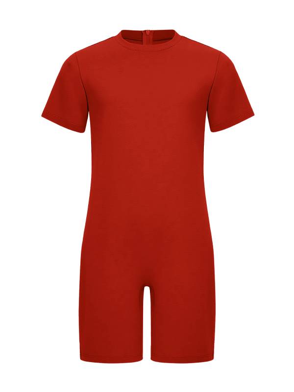 Kids Autism Sensory Jumpsuit Short Sleeve Back Zipper Adaptive Romper thumb