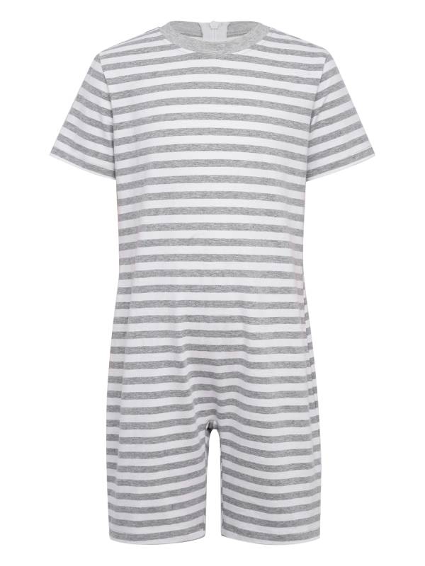 Kids Special Needs Adaptive Clothing Stripe Short Sleeve Autism Sensory Romper thumb