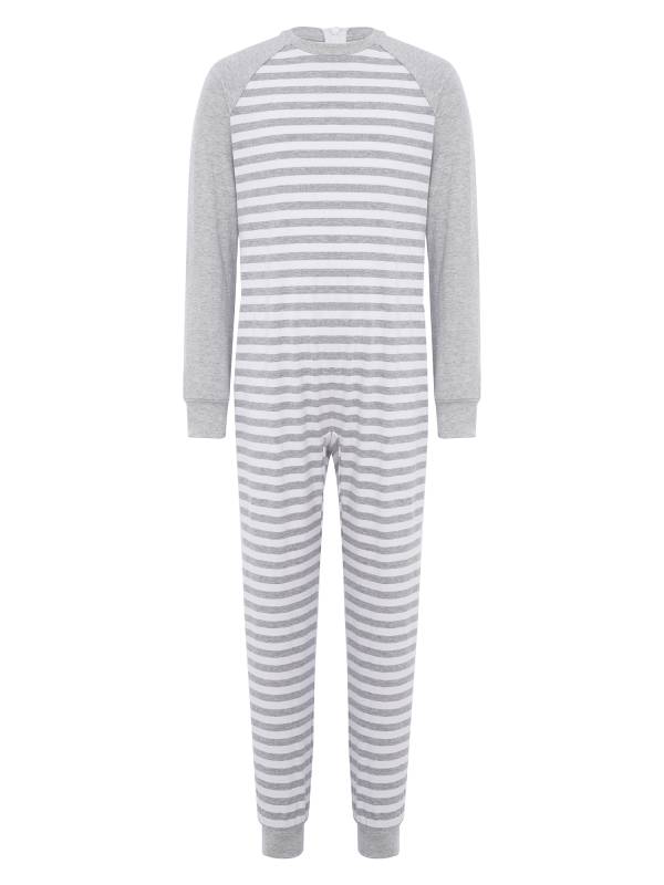 Kids Special Needs Adaptive Clothing Long Sleeve Stripe Autism Sensory Jumpsuit thumb