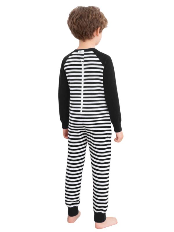 Kids Special Needs Adaptive Clothing Long Sleeve Stripe Autism Sensory Jumpsuit thumb