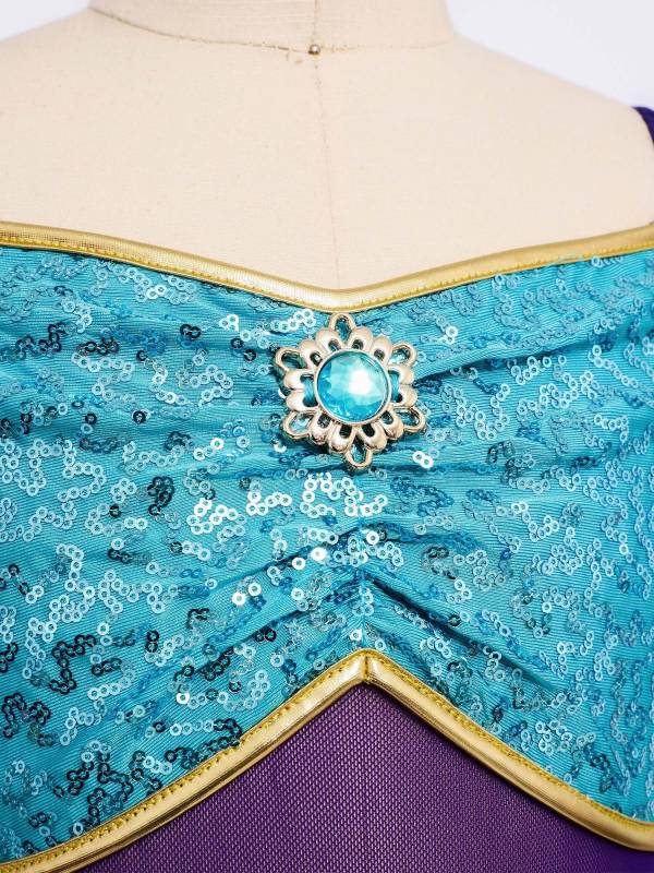 Girls Arabian Princess Tulle Jumpsuit Sequin Costume for Halloween, Belly Dance thumb