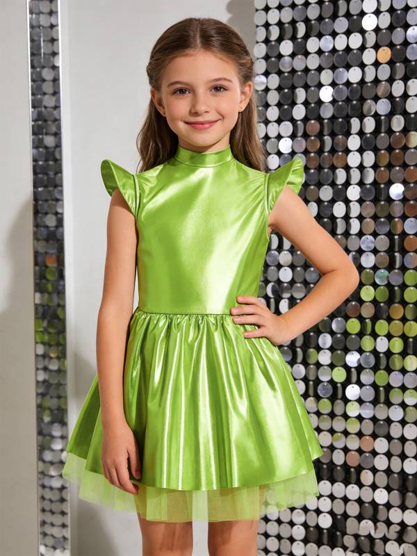 Girls Iridescent Alien Tutu Dress with Zipback for Halloween, Cosplay & Stage thumb