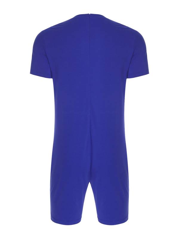 Adults Unisex Anti-strip Adaptive Jumpsuit Short Sleeve Back Zipper Rompers thumb