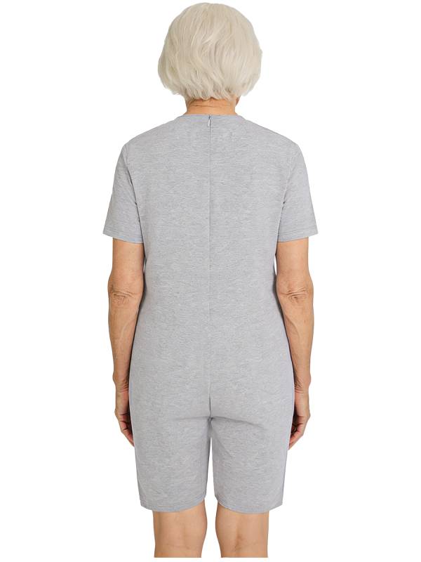 Adults Unisex Anti-strip Adaptive Jumpsuit Short Sleeve Back Zipper Rompers thumb