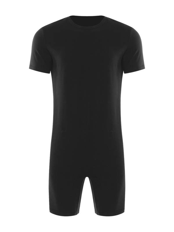 Adults Unisex Anti-strip Adaptive Jumpsuit Short Sleeve Back Zipper Rompers thumb