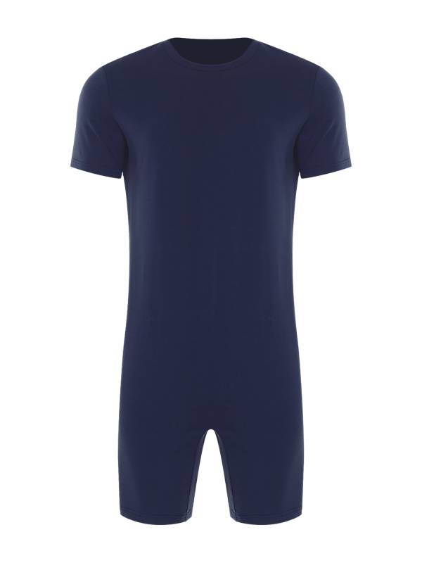 Adults Unisex Anti-strip Adaptive Jumpsuit Short Sleeve Back Zipper Rompers thumb