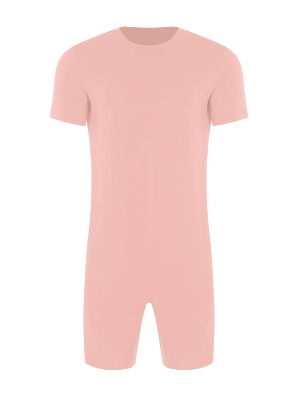 Adults Unisex Anti-strip Adaptive Jumpsuit Short Sleeve Back Zipper Rompers thumb