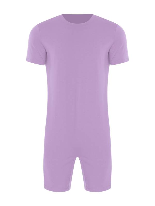 Adults Unisex Anti-strip Adaptive Jumpsuit Short Sleeve Back Zipper Rompers thumb