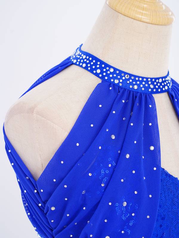 Girls Rhinestone Sleeveless Fringe Latin Dance Dress for Competitions & Recitals thumb
