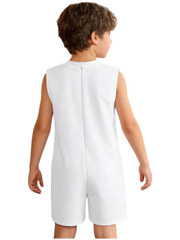 Kids Adaptive Romper Sleeveless Back Zipper Sensory Friendly for Special Needs thumb