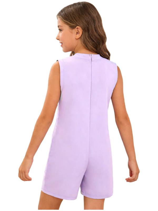 Kids Adaptive Romper Sleeveless Back Zipper Sensory Friendly for Special Needs thumb