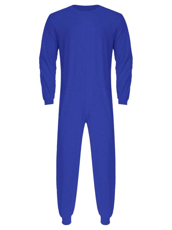Unisex Anti-Strip Adaptive Jumpsuit Long Sleeve Back Zipper for Dementia thumb