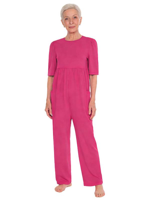 Women Adaptive Anti-Strip Jumpsuit Secure Back Zipper for Alzheimer's & Dementia thumb
