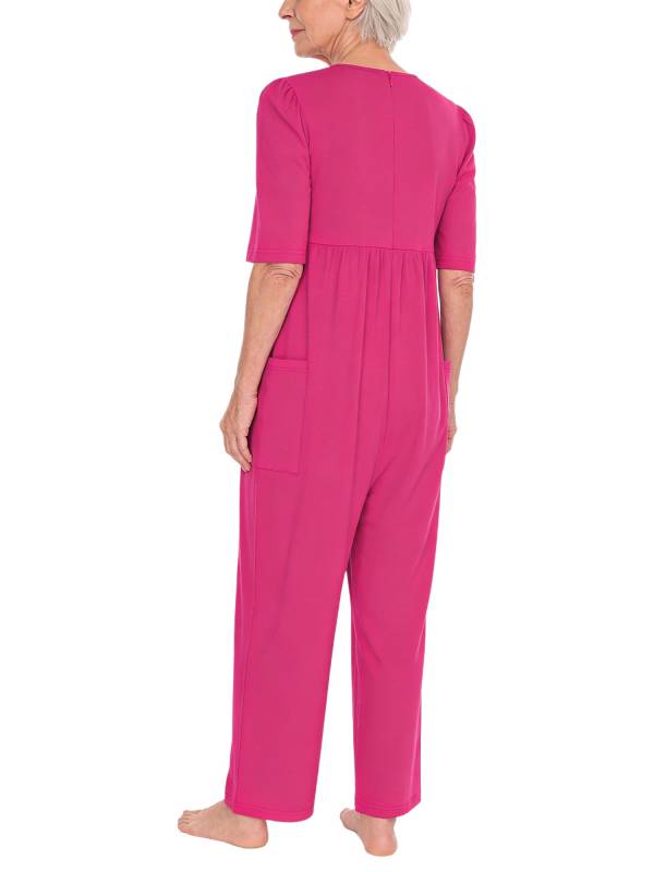 Women Adaptive Anti-Strip Jumpsuit Secure Back Zipper for Alzheimer's & Dementia thumb