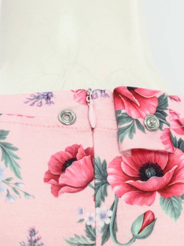 Womens Floral Short Sleeve Back Zipper Anti-strip Adaptive Rompers for Alzheimer thumb