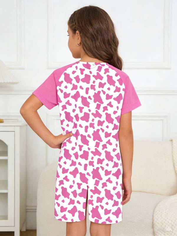 Kids Special Needs Adaptive Clothing Cute Printed Anti-strip Jumpsuit thumb