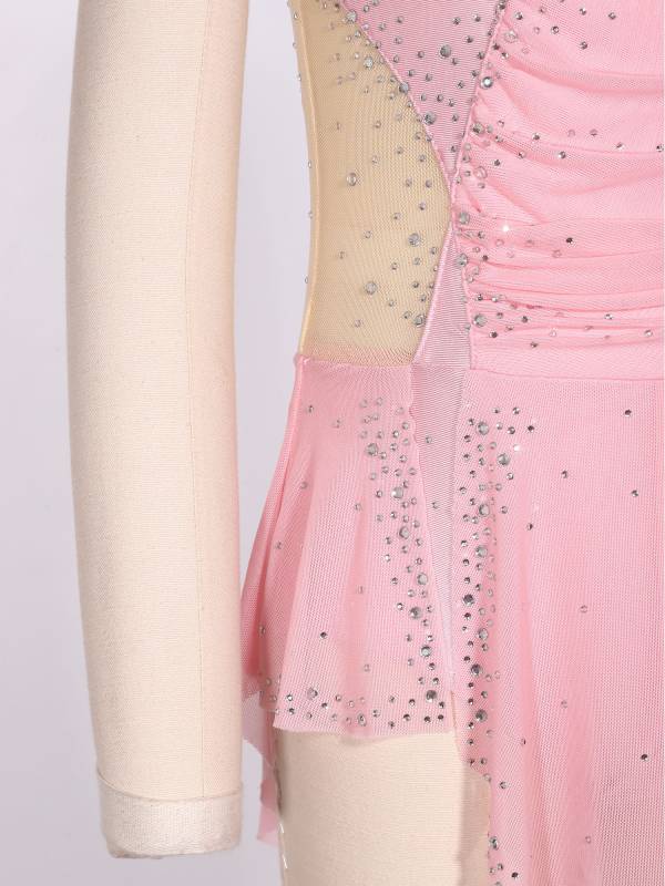 Girls Sparkly Rhinestone Sleeveless Figure Ice Skating Dress thumb